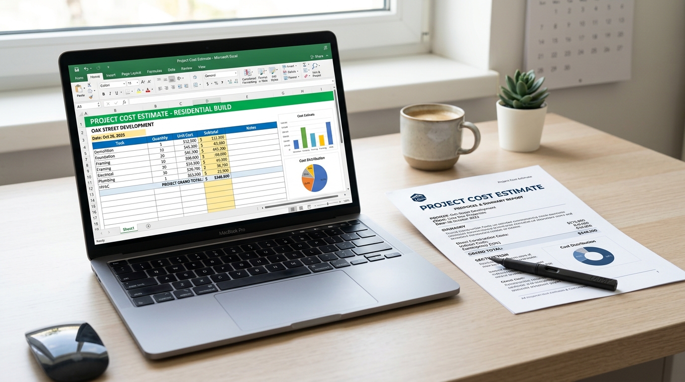 Editable Excel and PDF Cost Plan Showcase